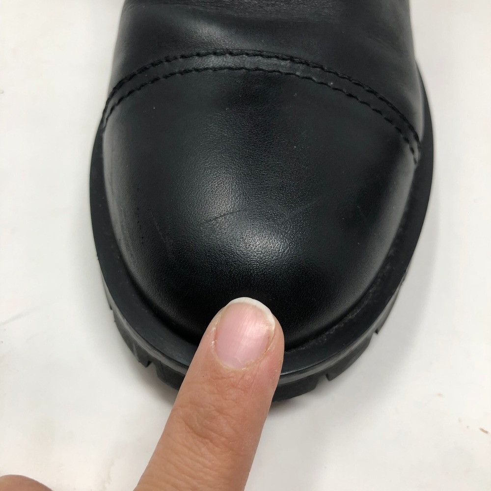 Prada Calzature Donna Soft Calf Combat Boots Womens 38.5 8 Black Leather Y2K - Picture 14 of 16
